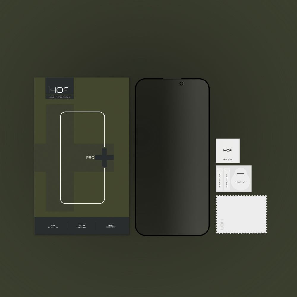 Privacy-näytönsuojakalvo HOFI PRO+ Apple iPhone 15 Pro Maxille, Panssarilasi, Täysliima