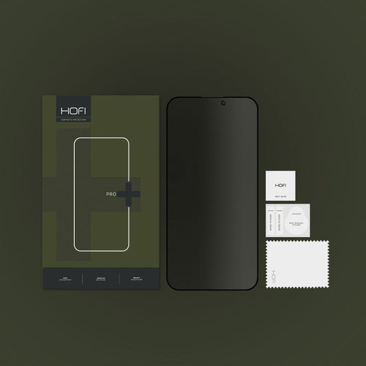 Yksityisyydensuoja HOFI PRO+ Apple iPhone 15 Pro:lle, suojalasi, täysi liimauslaasti