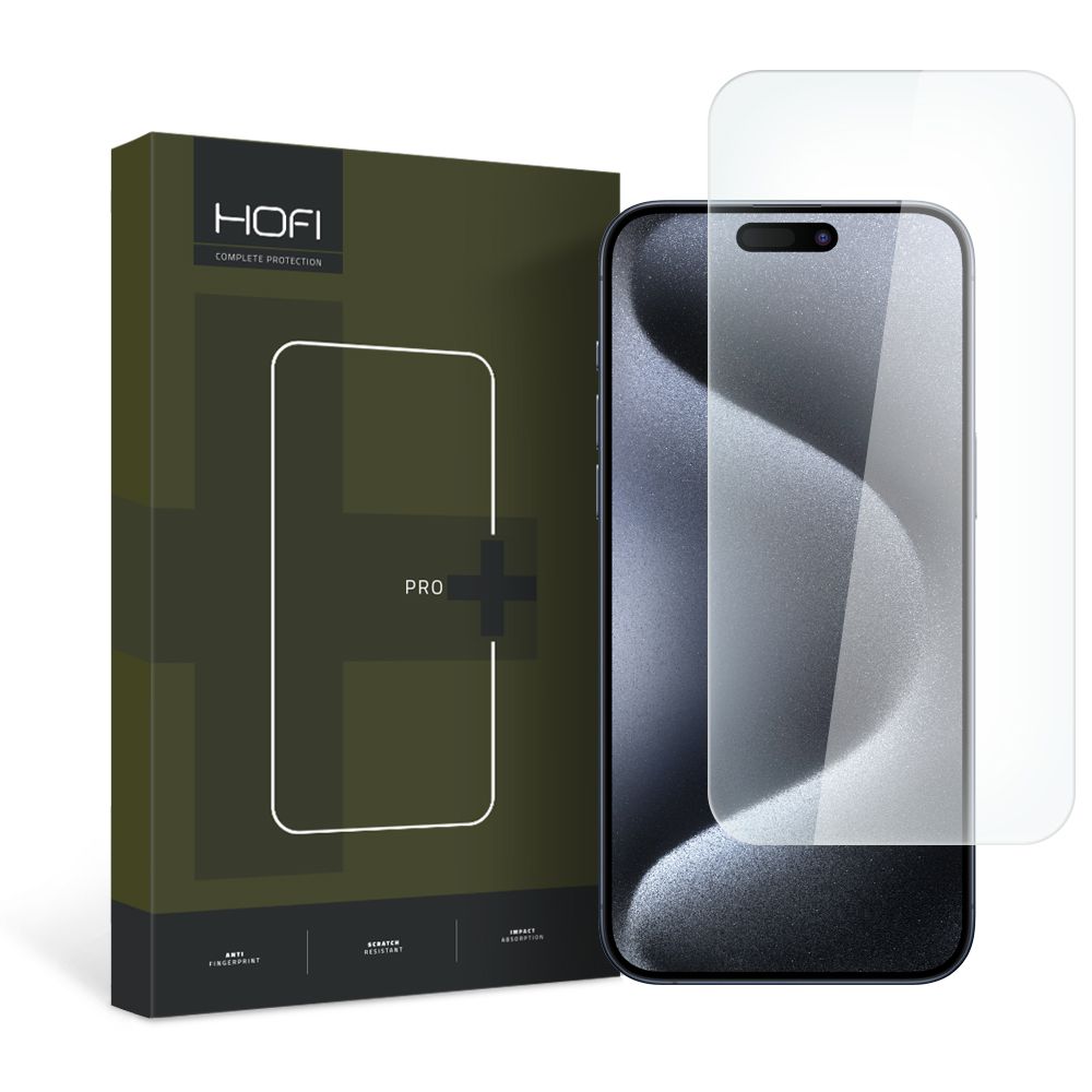 HOFI PRO+ -näytönsuoja Apple iPhone 15:lle, suojalasi, täysi liima, 2.5D