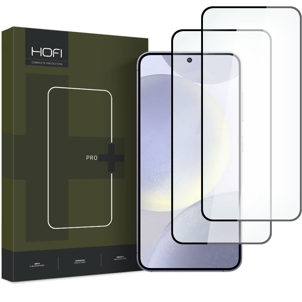 Näytönsuojakalvo HOFI Glass PRO+ Samsung Galaxy S24 S921:lle, Karkaistu lasi, Täysliima, 2 kappaleen setti, 2.5D, Musta