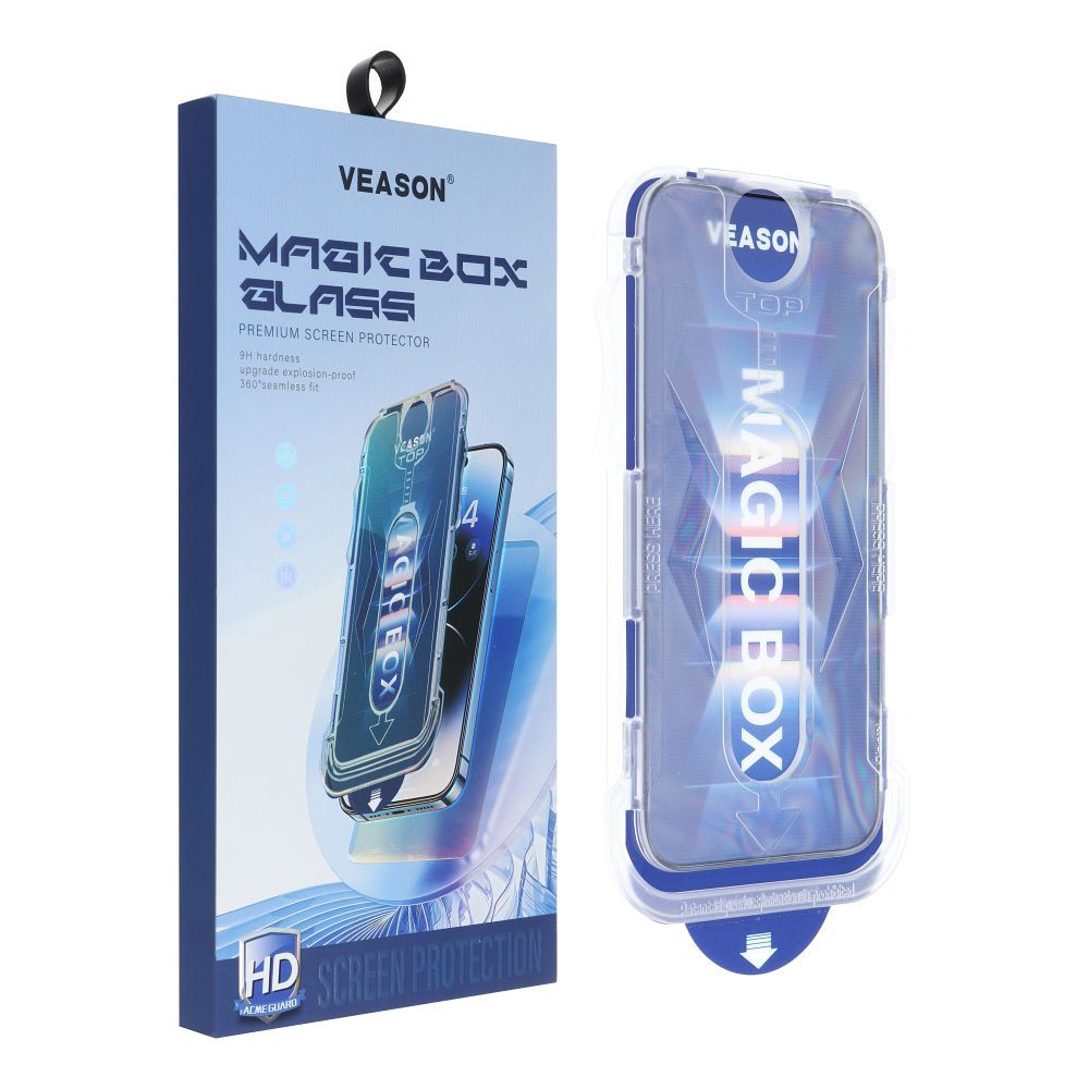 Suojakalvo Veason PRO Apple iPhone 12 Pro Max -puhelimelle, lasisuojattu, täysi liima, 6D, musta