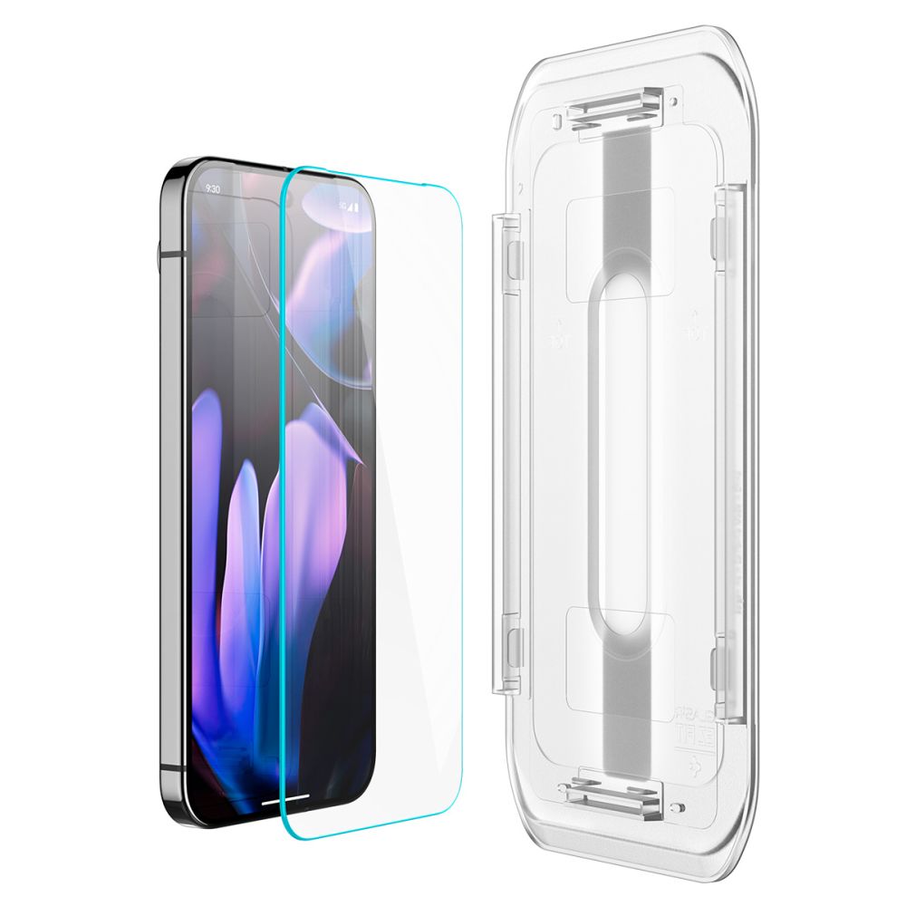Spigen GlastR EZ FIT -suojakalvo Google Pixel 9 / 9 Pro -puhelimille, Panssarilasi, Täysliima, 2 kappaleen setti, 2.5D AGL08442