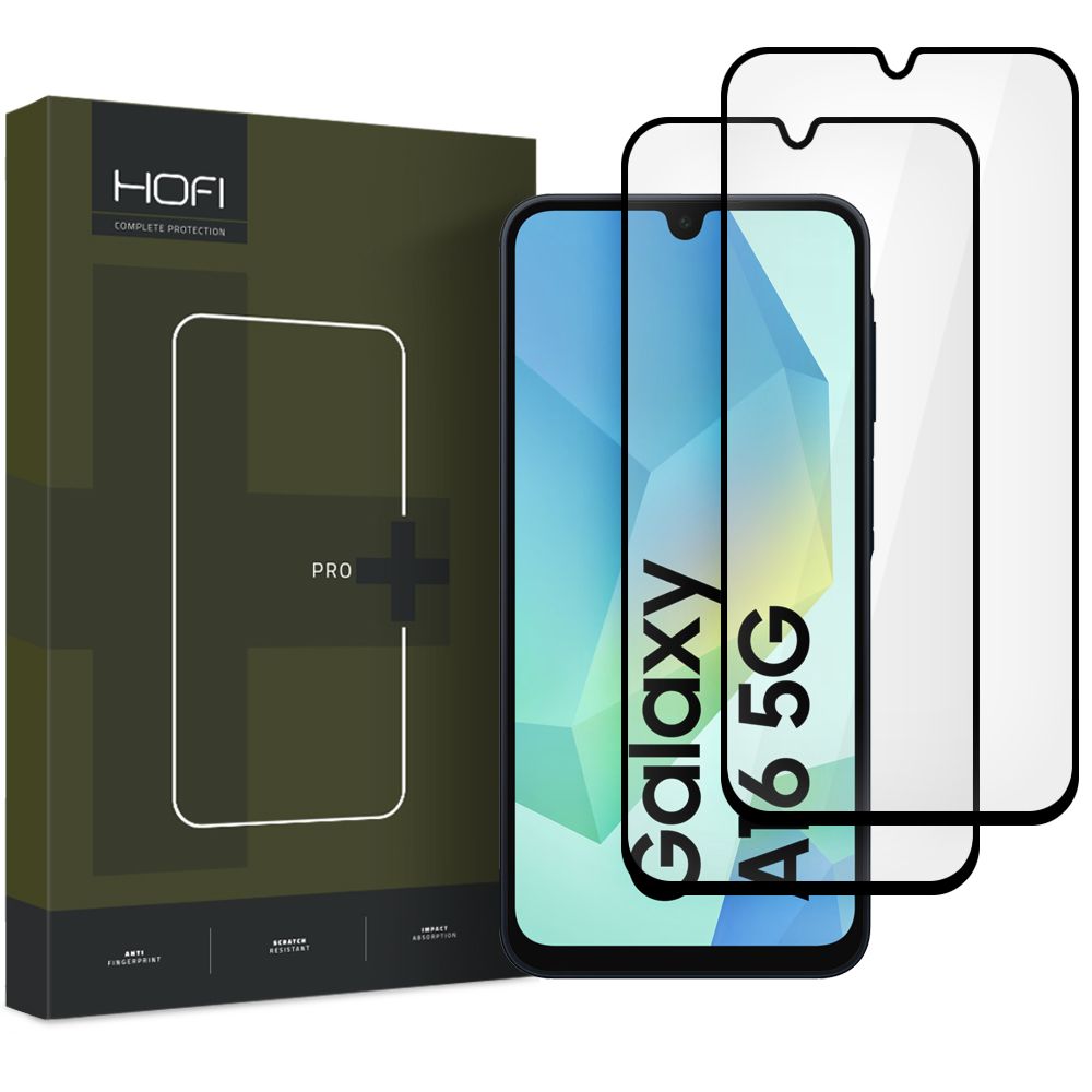 HOFI Glass PRO+ näytönsuojakalvo Samsung Galaxy A17 4G / A17 5G, Panssarilasi, Täysliima, 2 kappaleen setti, 2.5D, Musta