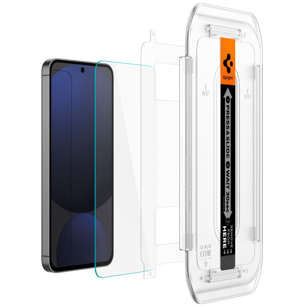 Spigen EZ FIT -näytönsuoja Samsung Galaxy S24 FE S721, lasisuojattu, täysi liima, sarja 2 kpl AGL08729