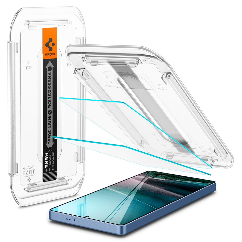 Spigen GlastR EZ FIT HD -näytönsuojakalvo Samsung Galaxy S25 Ultra S938:lle, karkaistu lasi, täysliima, 2 kappaleen setti AGL09082