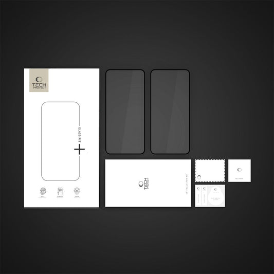 Tech-Protect FIT+ suojakalvo Xiaomi Poco X7 Pro:lle, Panssarilasi, Täysliima, 2 kappaleen setti, 2.5D