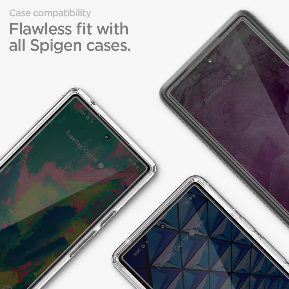 Spigen Alm GlastR -näytönsuoja Google Pixel 8 Pro:lle, täysi liima, lasisuojattu, sarja 2 kpl
