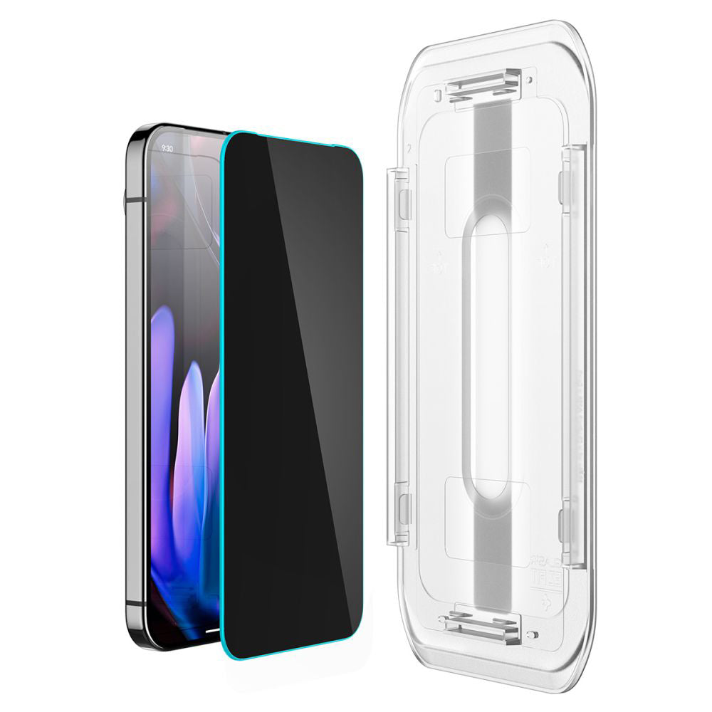 Spigen GlastR EZ FIT Privacy-näytönsuoja Google Pixel 9 Pro XL:lle, karkaistu lasi, täysiliimainen, 2 kappaleen setti AGL09313