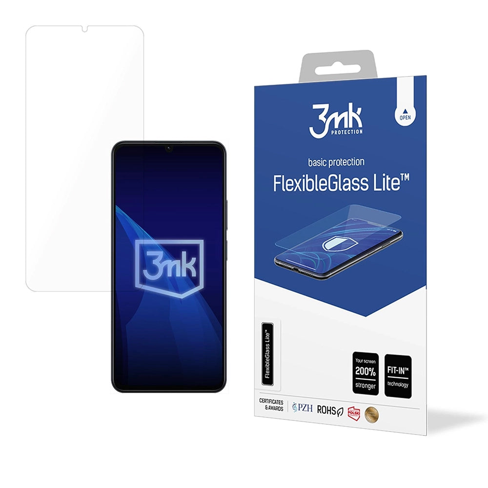 3MK FlexibleGlass Lite -suojakalvo Realme Note 70T:lle, Joustava Lasi, Täysliima
