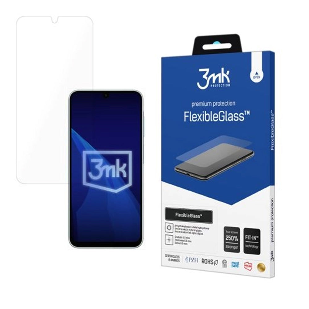 Näytönsuojakalvo 3MK FlexibleGlass Samsung Galaxy A27 5G:lle, Joustava Lasi, Täysliima, Musta