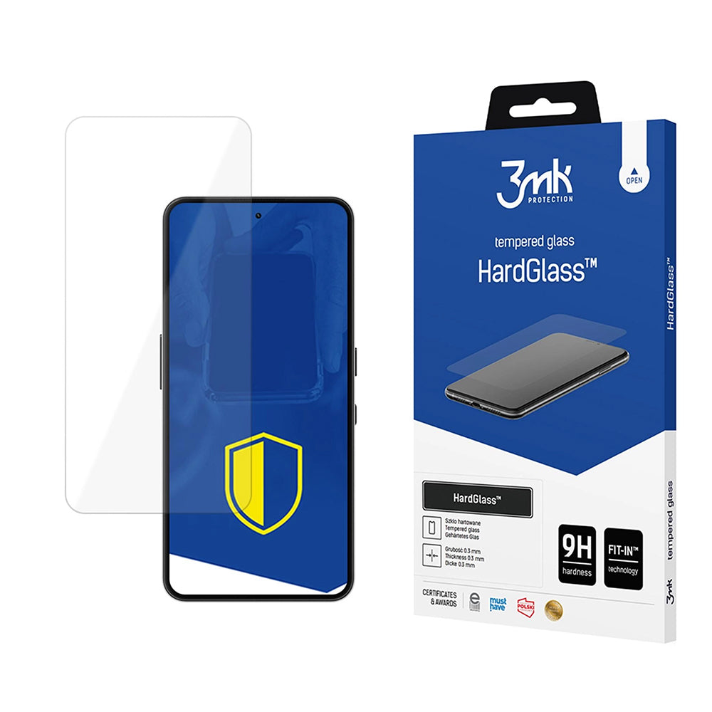 3MK HardGlass Näytönsuojakalvo Nothing Phone (3a) Lite, Panssarilasi, Täysliima