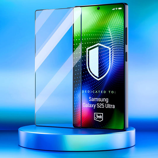Näytönsuoja 3MK Hardy Ultra Samsung Galaxy S25 Ultra S938:lle, Karkaistu lasi, Täysi liima, Musta