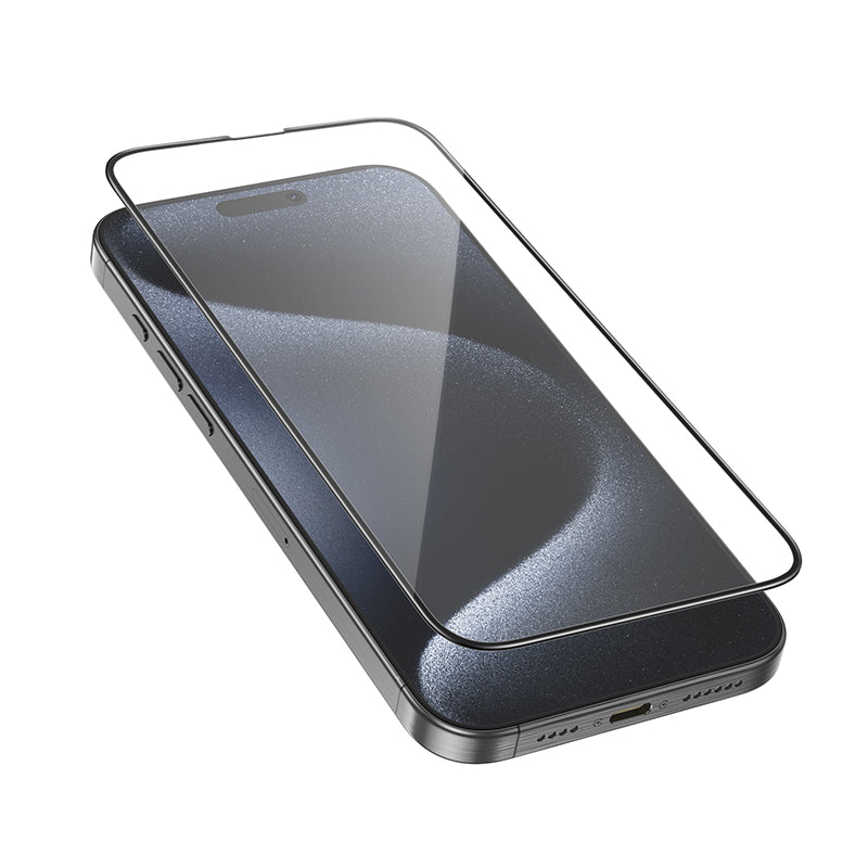 HOCO G16 näytönsuojakalvo Apple iPhone 16 Pro Maxille, Panssarilasi, Täysliima, 5D, Musta