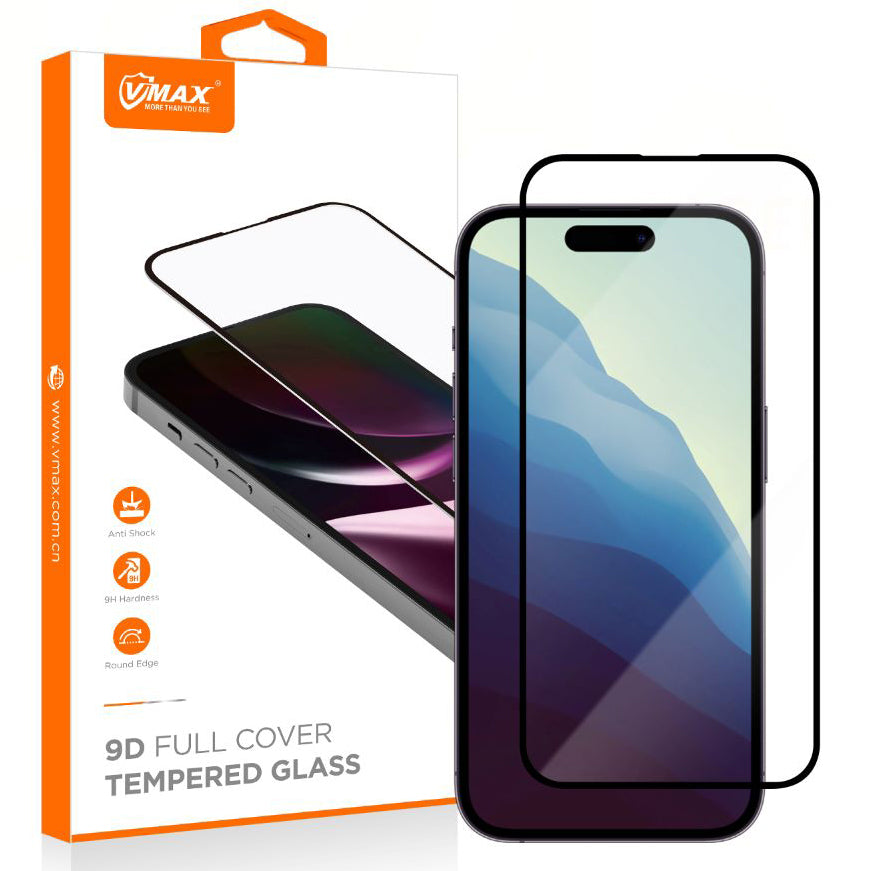 Vmax-näytönsuojakalvo Samsung Galaxy S24+ S926:lle, Panssarilasi, Täysliima, 9D, Musta