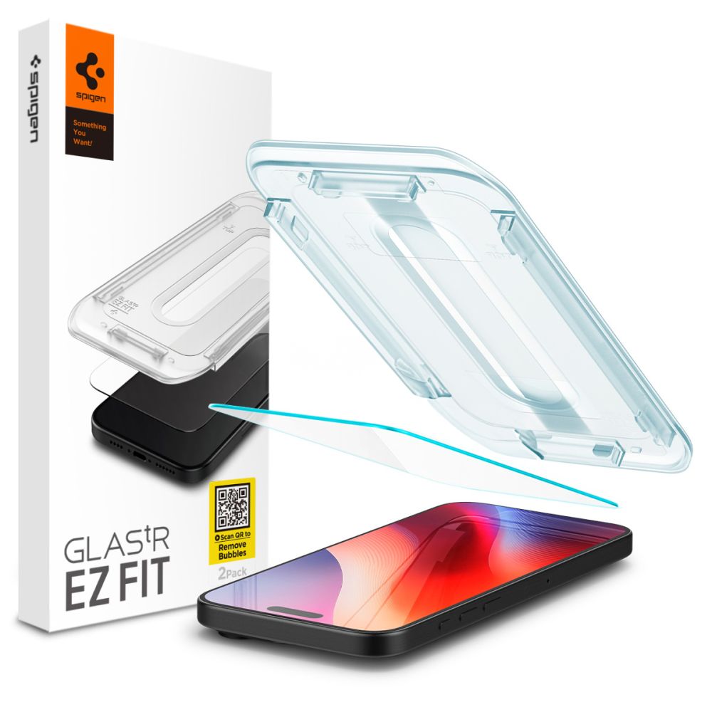 Spigen GlastR EZ FIT Screen Protector for Apple iPhone 16 Pro, Tempered Glass, Full Glue AGL07935