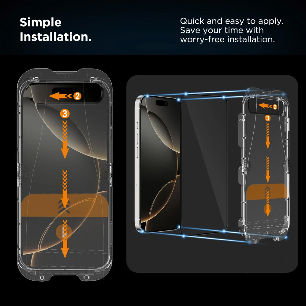 Tech-Protect Quick Set+ suojakalvo Apple iPhone 16 / 15 -mallille, Panssarilasi, Täysliima, 2 kappaleen setti, Musta