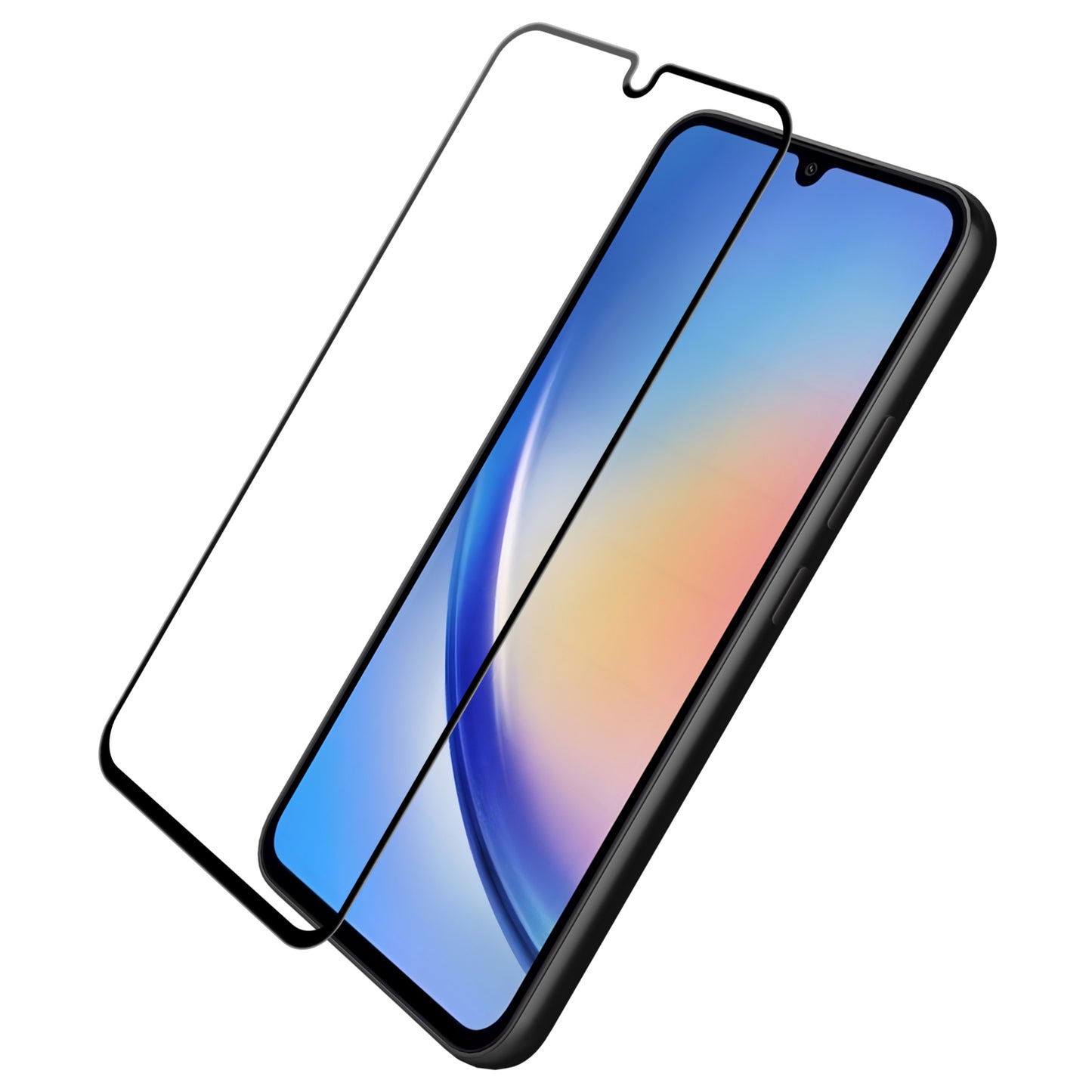 OEM näytön suojakalvo Samsung Galaxy A34 A346, Suojalasi, Täysliima, 9D, Musta, musta