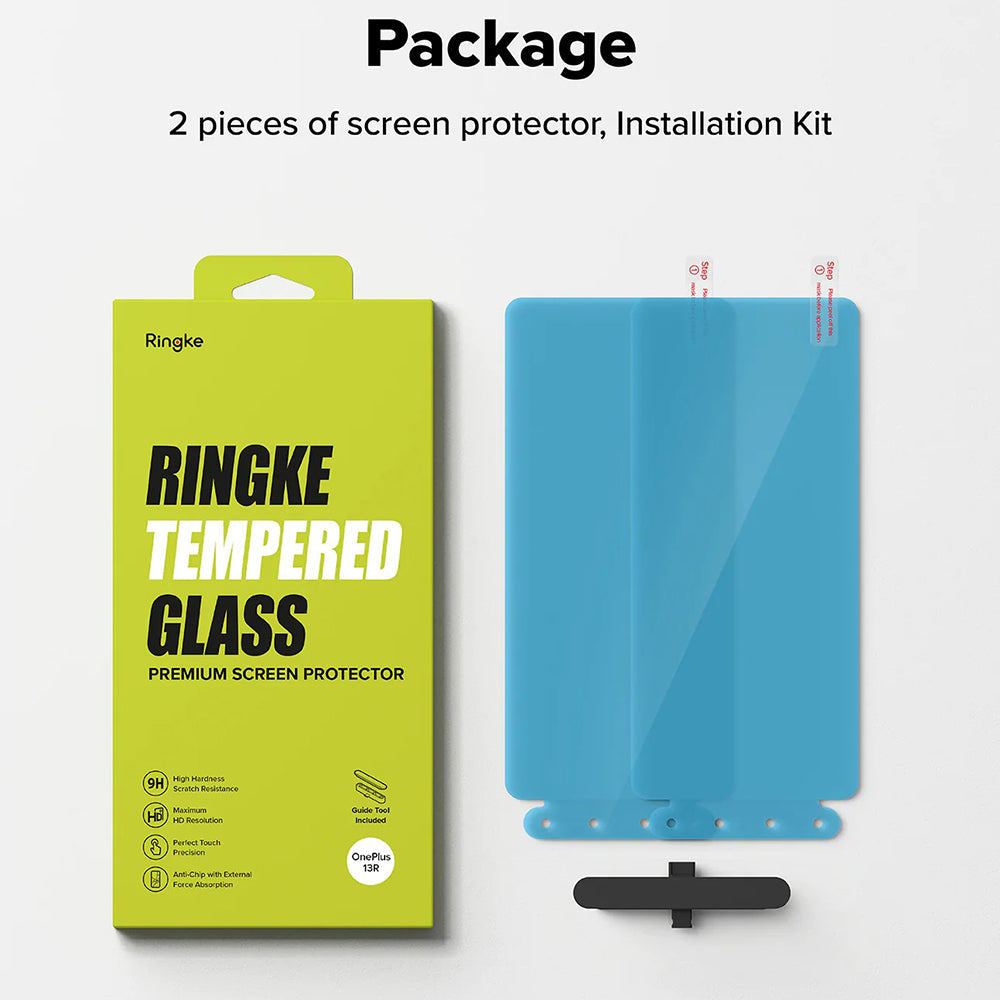 Ringke-suojakalvo OnePlus 13R:lle, Panssarilasi, Full Glue, 2 kappaleen setti