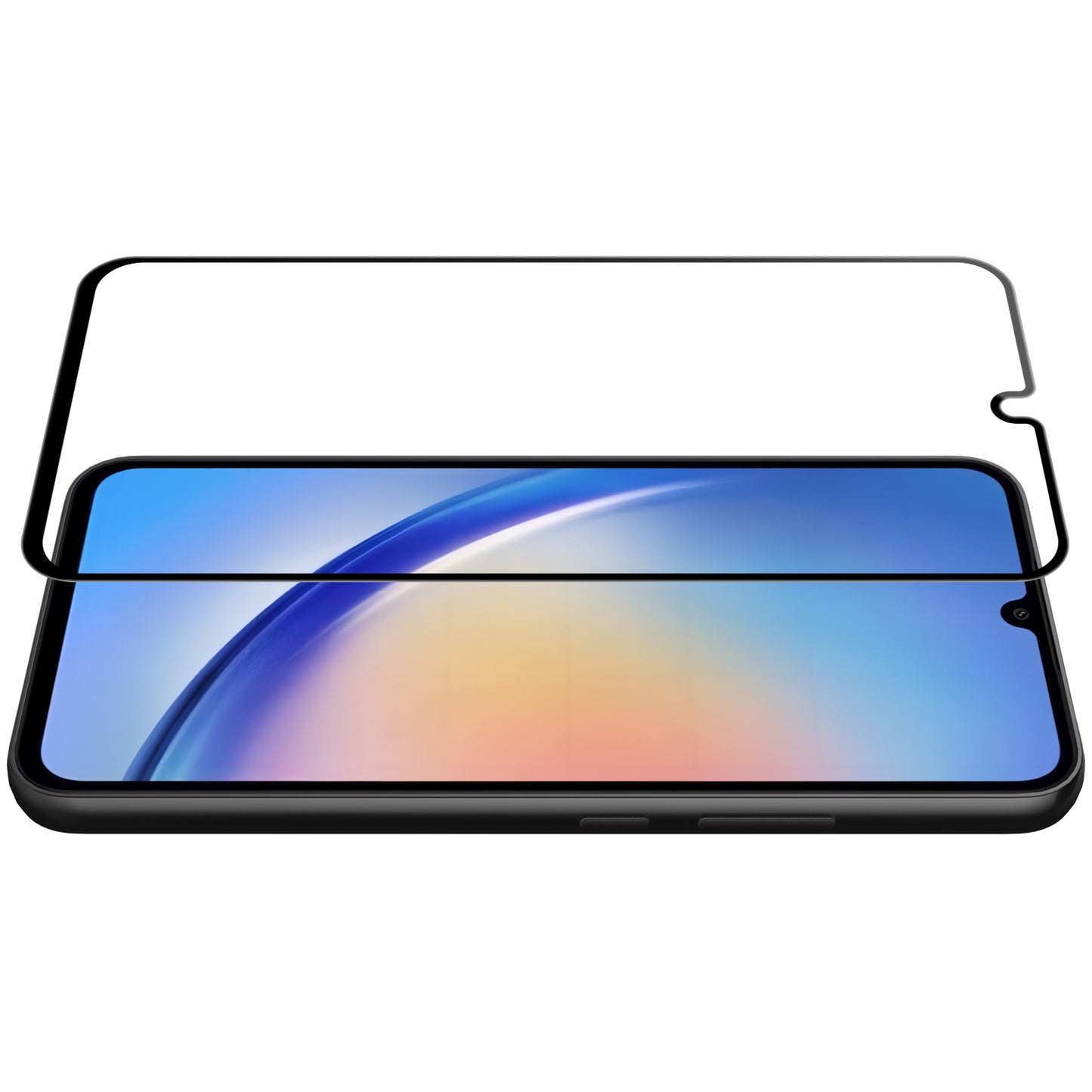 OEM näytön suojakalvo Samsung Galaxy A34 A346, Suojalasi, Täysliima, 9D, Musta, musta