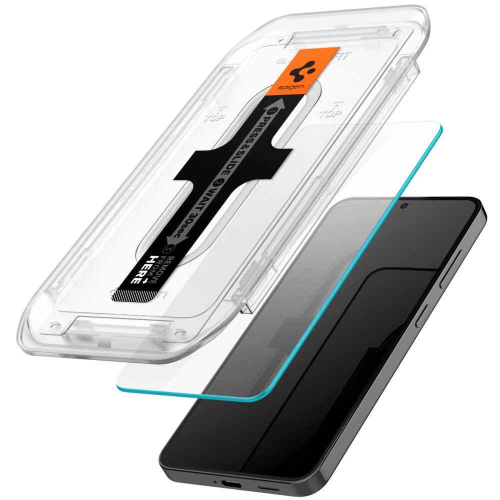 Spigen GlastR EZ FIT -suojakalvo Samsung Galaxy S25+ S936 / S24+ S926 -puhelimille, Panssarilasi, Täysliima, 2 kappaleen setti AGL07432