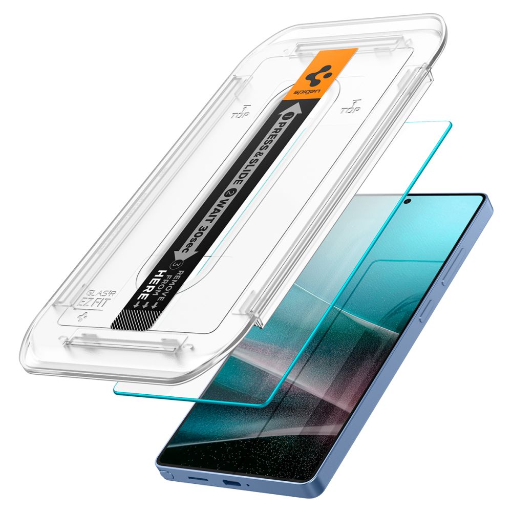 Spigen GlastR EZ FIT HD -näytönsuojakalvo Samsung Galaxy S25 Ultra S938:lle, karkaistu lasi, täysliima, 2 kappaleen setti AGL09082
