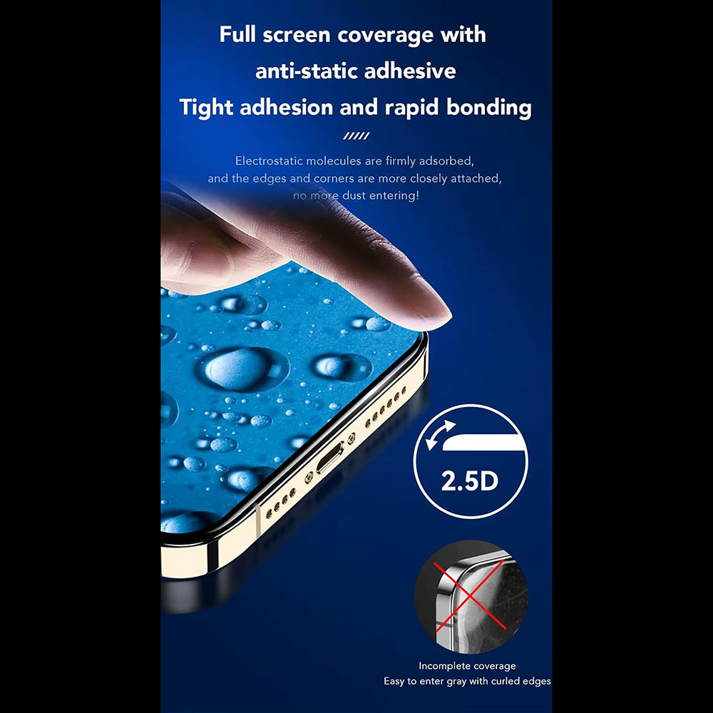 Anank 3X Vahvistettu Näytönsuoja Apple iPhone 17e / 16e / 14 / 13 Pro, Karkaistu Lasi, Täysi Liima, 2.5D, Musta
