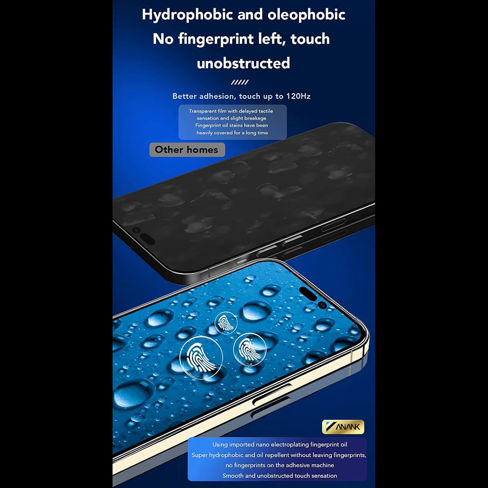 Anank 3X Vahvistettu Näytönsuoja Apple iPhone 17e / 16e / 14 / 13 Pro, Karkaistu Lasi, Täysi Liima, 2.5D, Musta