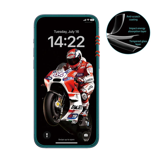 Anank 5X vahvistettu särönmisenesto näytönsuojakalvo Apple iPhone 17 Pro Max, karkaistu lasi, täysliima, 3D, musta