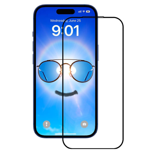 Anank Anti Reflection -suojakalvo Apple iPhone 17 Pro Max -puhelimelle, Turvalasi, Full Glue, 2.5D, Musta