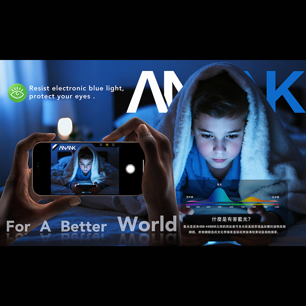 Suojakalvo Anti Blue Light Anank 5X Reinforced Apple iPhone 17 Prolle, Panssarilasi, Full Glue, 2.5D, Musta