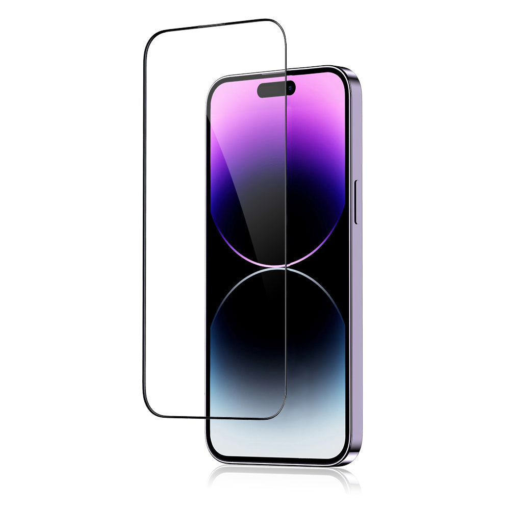 Blueo Anti-Broken näytönsuoja Apple iPhone 16 Plus / 15 Plus / 14 Pro Max -puhelimille, karkaistu lasi, täysiliimainen, musta