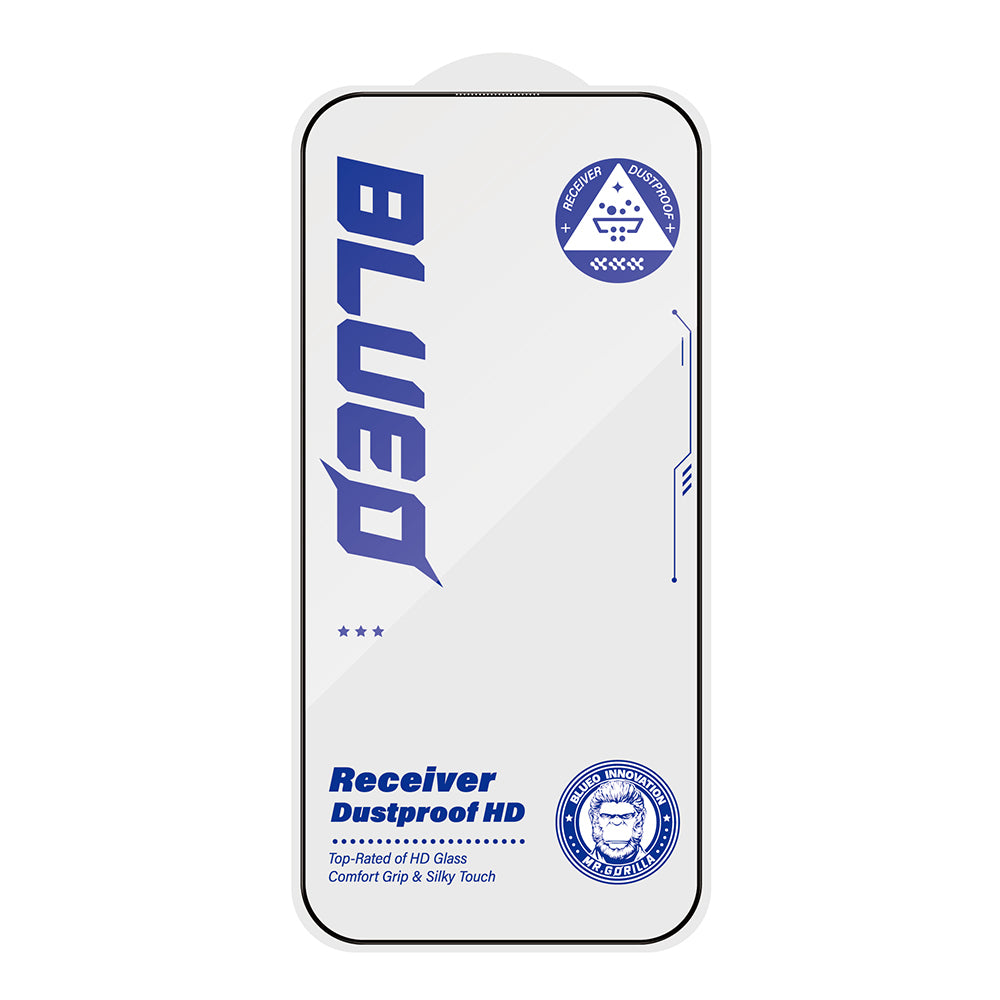 Blueo Anti-Dust HD Screen Protector Film for Apple iPhone 18 Pro / 17 Pro / 17 / 16 Pro, Tempered Glass, Full Glue, Black