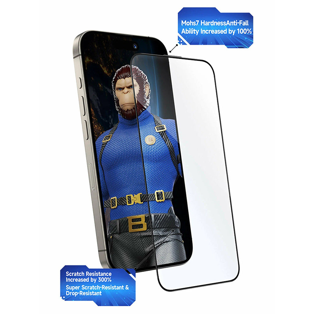 Blueo Crystal Anti-Scratch -suojakalvo Apple iPhone 17 Airille, Turvalasi, Full Glue, Musta