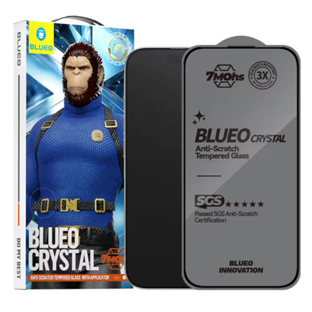 Blueo Crystal Anti-Scratch -suojakalvo Apple iPhone 17 Airille, Panssarilasi, Full Glue, Musta