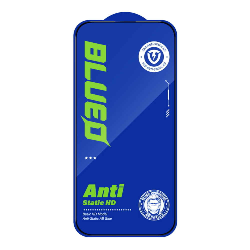 Blueo Silk HD -näytönsuoja Apple iPhone 15 Prolle, karkaistu lasi, täysiliimainen, 5 kappaleen setti, 2.5D, musta