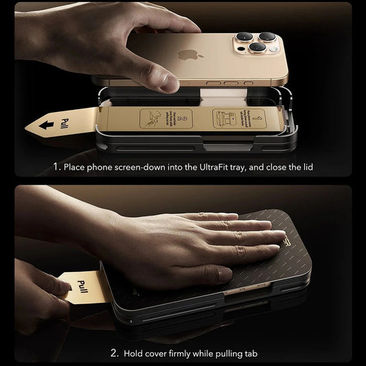 ESR Corning UltraFit -näytönsuojakalvo Apple iPhone 17 Prolle, karkaistu lasi, Full Glue, 3 kappaleen setti