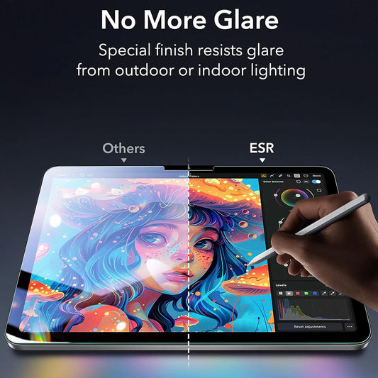 ESR Armorite Paper Feel UltraFit -näytönsuojakalvo Apple iPadille (2025) / (2022), Panssarilasi, Täysliima, 2 kappaleen setti