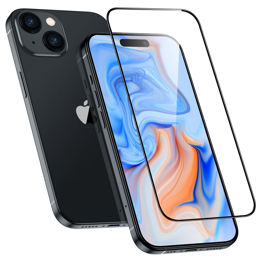 ESR Armorite -näytönsuojakalvo Apple iPhone 15 Plus -puhelimelle, Panssarilasi, Täysliima, Musta