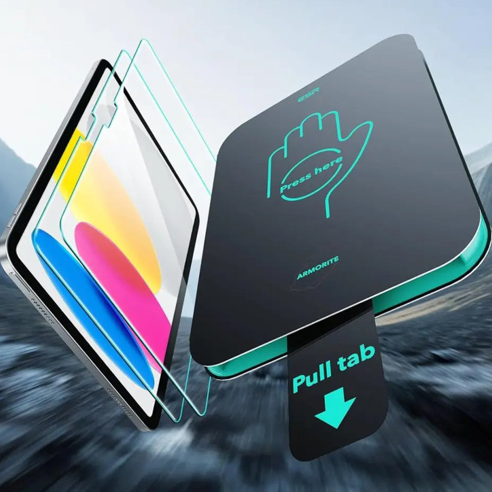 ESR Armorite UltraFit näytönsuojakalvo Apple iPad (2025) / (2022) varten, karkaistu lasi, Full Glue, 2 kappaleen setti