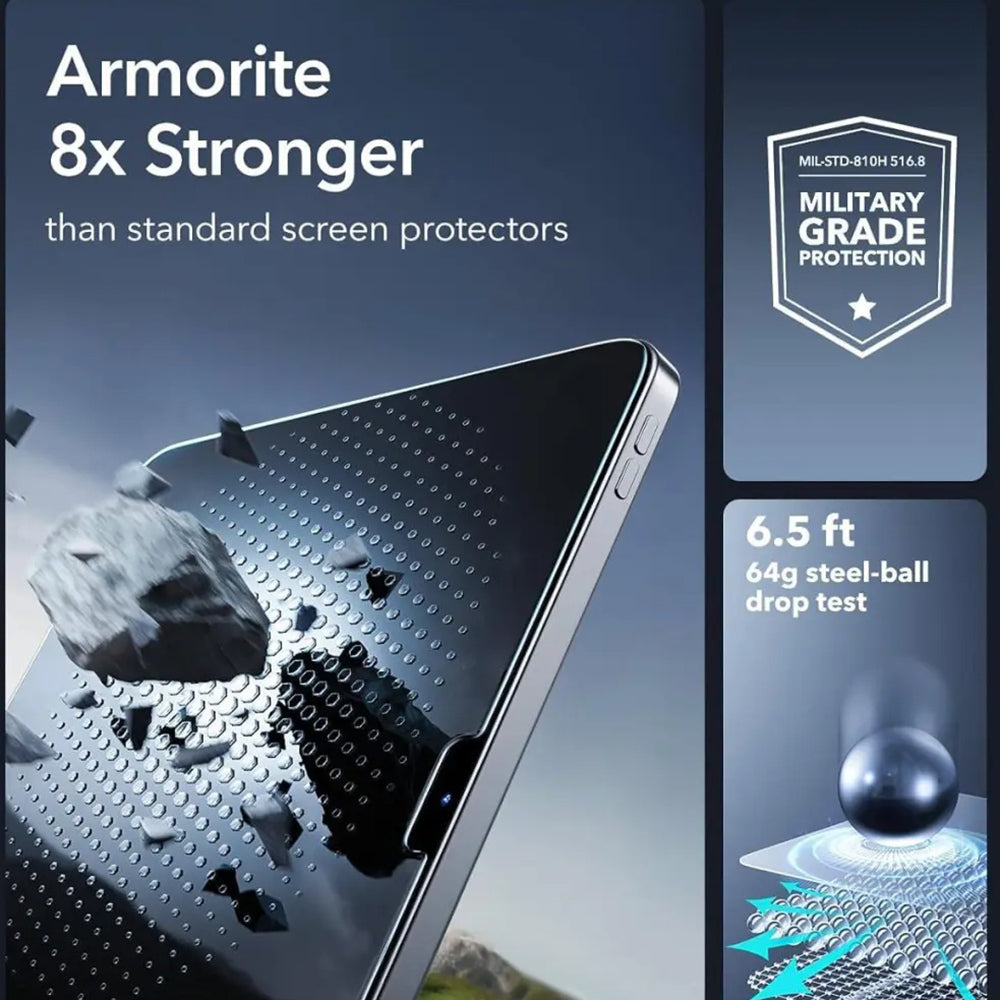 ESR Armorite UltraFit näytönsuojakalvo Apple iPad (2025) / (2022) varten, karkaistu lasi, Full Glue, 2 kappaleen setti