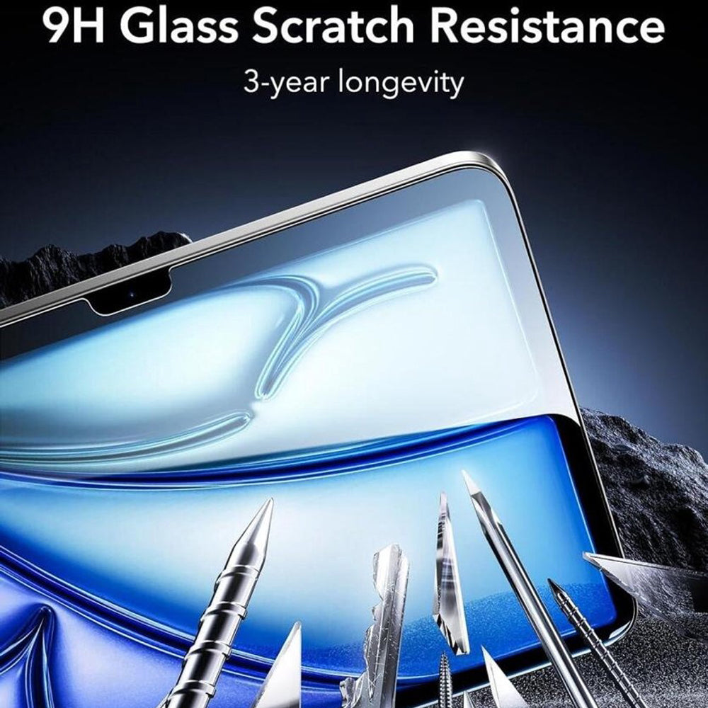 ESR Armorite UltraFit -näytönsuoja Apple iPad Air 11 (2026) / Air 11 (2025) -laitteille, karkaistu lasi, täysiliimainen, 2 kappaleen setti