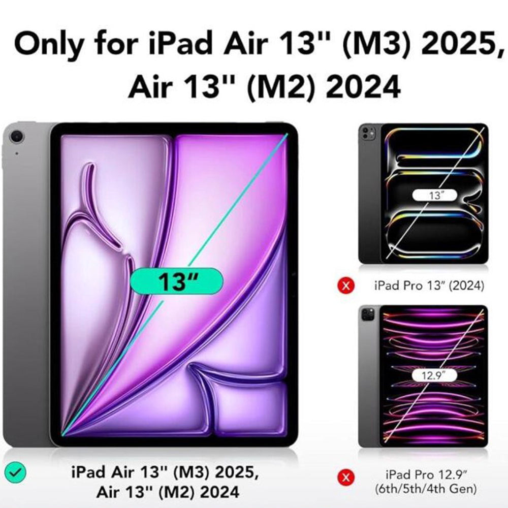ESR Armorite UltraFit näytönsuojakalvo Apple iPad Air 13 (2025) / Air 13 (2024) varten, karkaistu lasi, täysliima, 2 kappaleen setti