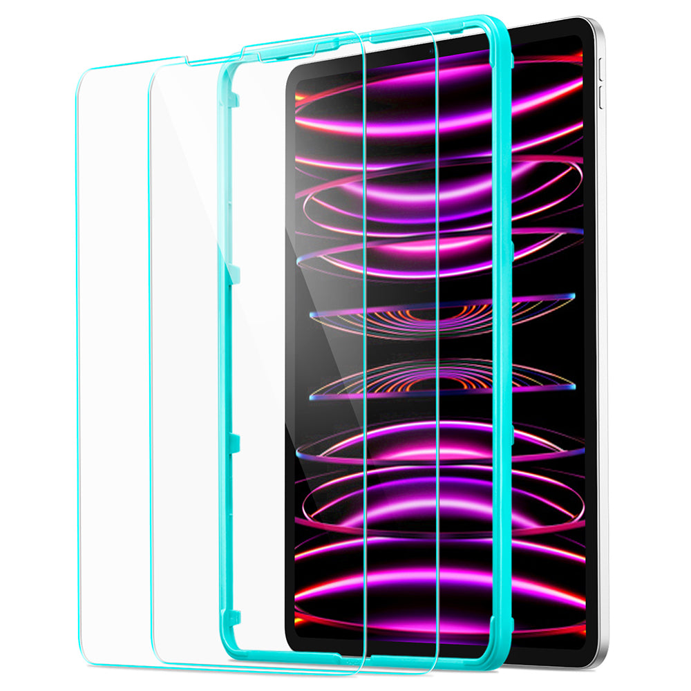 ESR-näytönsuojakalvo Apple iPad Pro 12.9 (2022) / Pro 12.9 (2021) / Pro 12.9 (2020) -laitteille, Panssarilasi, Täysliima, 2 kappaleen setti