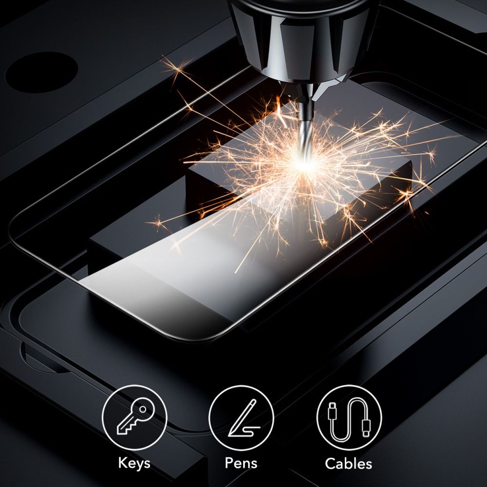 ESR-näytönsuojakalvo Apple iPhone 16 Pro Maxille, Panssarilasi, Täysliima