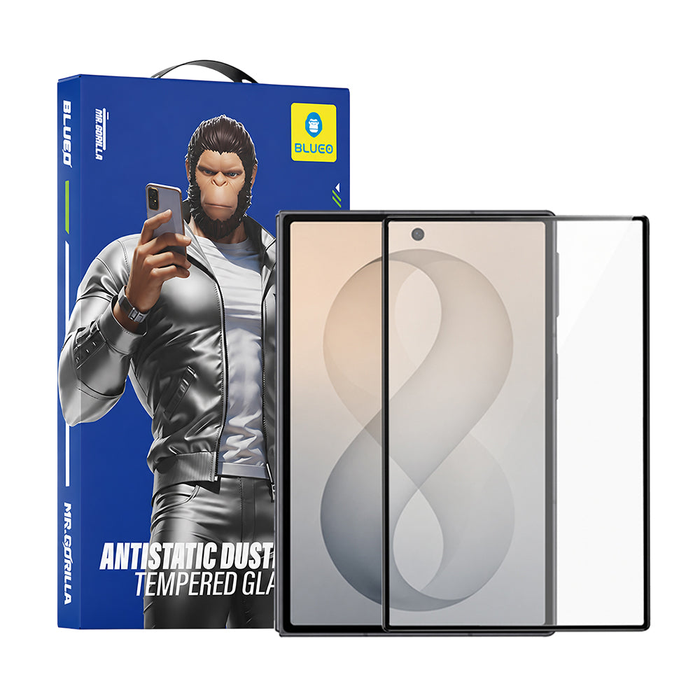 Blueo HD ulkoinen näytönsuoja Samsung Galaxy Z Fold8 F971:lle, karkaistu lasi, täysiliimainen, 2.5D, musta
