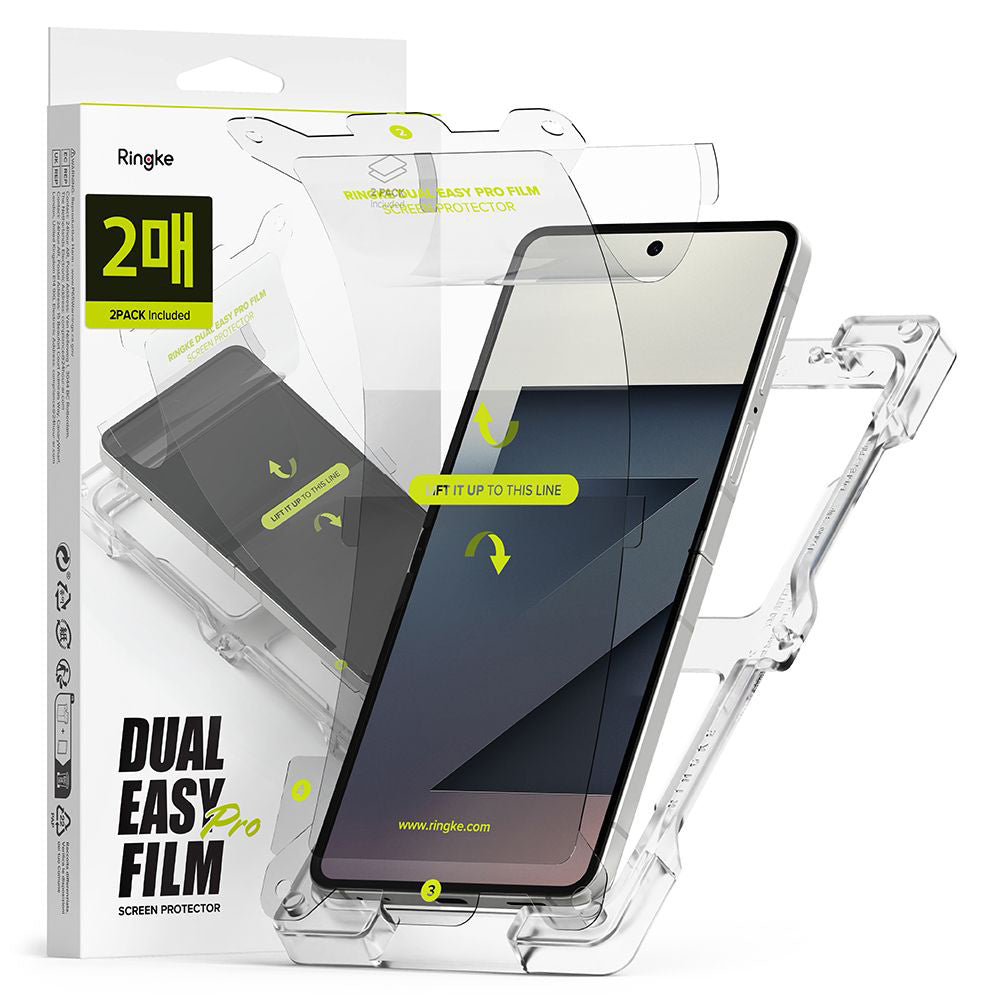 Ringke Dual Easy Pro sisäinen näytönsuojakalvo Samsung Galaxy Z Flip7 F766:lle, Muovi, 2 kappaleen setti