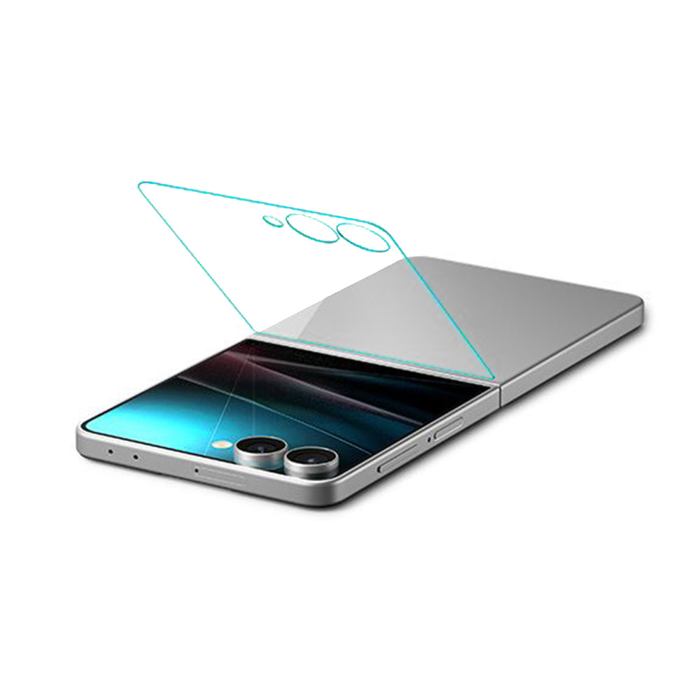 Spigen GlastR EZ FIT ulkoinen näytönsuojakalvo Samsung Galaxy Z Flip7 F766:lle, karkaistu lasi, täysliima, 2 kappaleen setti AGL09585