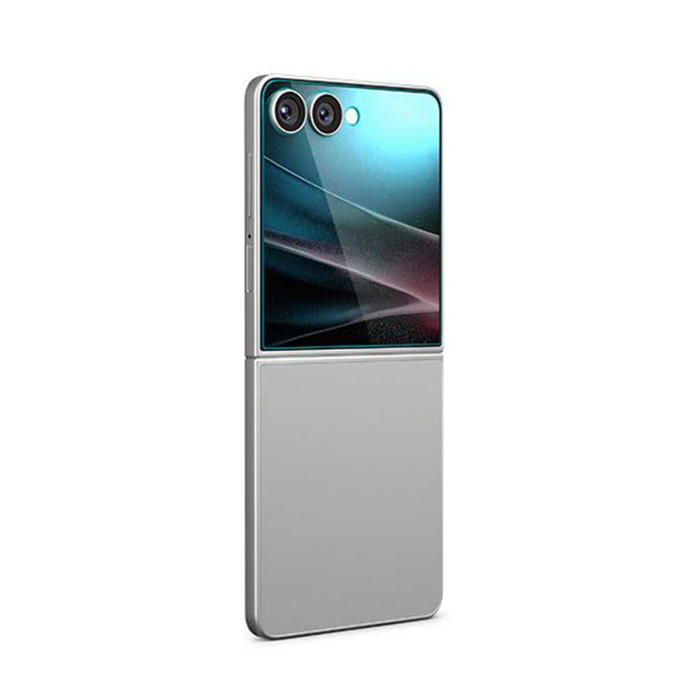 Spigen GlastR EZ FIT ulkoinen näytönsuojakalvo Samsung Galaxy Z Flip7 F766:lle, karkaistu lasi, täysliima, 2 kappaleen setti AGL09585