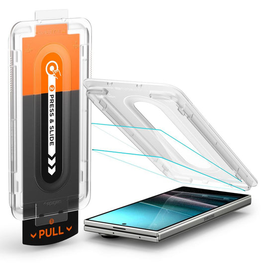 Spigen GlastR EZ FIT Pro HD ulkoinen näytönsuojakalvo Samsung Galaxy Z Fold7 F966:lle, karkaistu lasi, täysliima, 2 kappaleen setti AGL09579