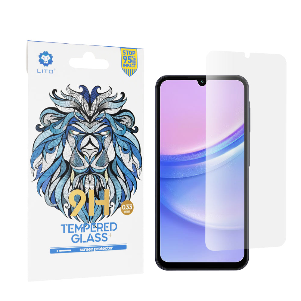 Lito Classic -näytönsuoja Samsung Galaxy M15 / A15 5G A156 / A15 A155:lle, karkaistu lasi, täysliimainen, 2.5D